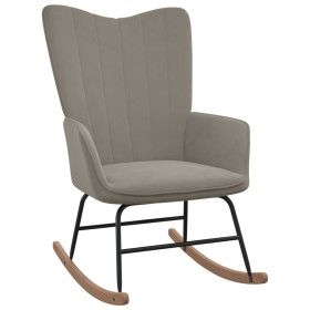 Silla mecedora de terciopelo gris claro de vidaXL, Mecedoras - Ref: Foro24-327743, Precio: 109,69 €, Descuento: %