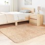 Alfombra peluda de pelo largo NAVARRA beige 120x120cm poliéster en Alfombras | Comprar online en Foru.es