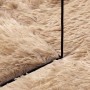 Alfombra peluda de pelo largo NAVARRA beige 120x120cm poliéster en Alfombras | Comprar online en Foru.es