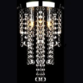 Lámpara blanca colgante de metal con adornos de cristal de vidaXL, Lámparas de araña - Ref: Foro24-241382, Precio: 35,49 €, D...
