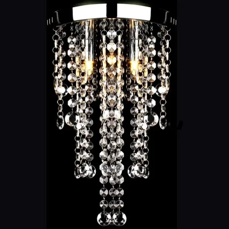Lámpara blanca colgante de metal con adornos de cristal de vidaXL, Lámparas de araña - Ref: Foro24-241382, Precio: 35,49 €, D...