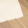Alfombra peluda de pelo largo NAVARRA crema 120x120cm poliéster en Alfombras | Comprar online en Foru.es