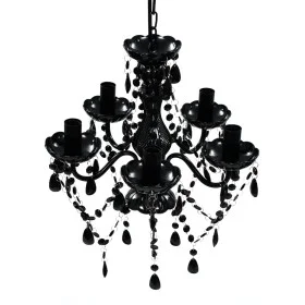 Lámpara de araña de cristal 5 bombillas negra de vidaXL, Lámparas de araña - Ref: Foro24-240308, Precio: 58,50 €, Descuento: %