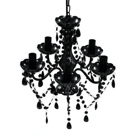 Lámpara de araña de cristal 5 bombillas negra de vidaXL, Lámparas de araña - Ref: Foro24-240308, Precio: 58,50 €, Descuento: %