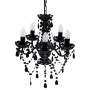 Lámpara de araña de cristal 5 bombillas negra de vidaXL, Lámparas de araña - Ref: Foro24-240308, Precio: 59,74 €, Descuento: %