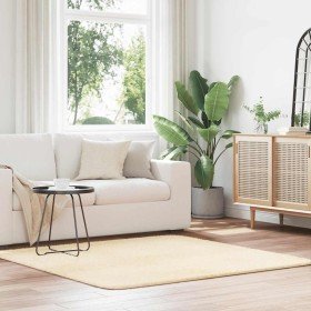 Alfombra peluda de pelo largo NAVARRA crema 160x160cm poliéster en Alfombras | Comprar online en Foru.es