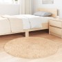 Alfombra peluda de pelo largo NAVARRA beige 100x100cm poliéster en Alfombras | Comprar online en Foru.es