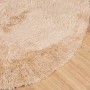 Alfombra peluda de pelo largo NAVARRA beige 120x120cm poliéster en Alfombras | Comprar online en Foru.es