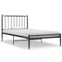 Estructura de cama de metal negro 90x200 cm de vidaXL, Camas y somieres - Ref: Foro24-325009, Precio: 115,81 €, Descuento: %