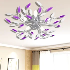 Lámpara de techo brazos de cristal forma hoja 5 bombillas E14 by vidaXL, ceiling lights - Ref: Foro24-241477, Price: 47,37 €,...