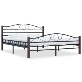 Black metal bed frame 180x200 cm by vidaXL, Beds and slatted bases - Ref: Foro24-285295, Price: 171,88 €, Discount: %