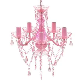 Crystal chandelier lamp with 5 pink light bulbs by vidaXL, chandeliers - Ref: Foro24-240310, Price: 58,14 €, Discount: %