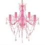 Lámpara de araña de cristal 5 bombillas rosa de vidaXL, Lámparas de araña - Ref: Foro24-240310, Precio: 58,14 €, Descuento: %