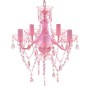 Lámpara de araña de cristal 5 bombillas rosa de vidaXL, Lámparas de araña - Ref: Foro24-240310, Precio: 57,73 €, Descuento: %
