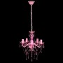 Lámpara de araña de cristal 5 bombillas rosa de vidaXL, Lámparas de araña - Ref: Foro24-240310, Precio: 57,73 €, Descuento: %