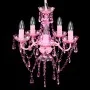 Lámpara de araña de cristal 5 bombillas rosa de vidaXL, Lámparas de araña - Ref: Foro24-240310, Precio: 58,14 €, Descuento: %
