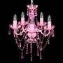Lámpara de araña de cristal 5 bombillas rosa de vidaXL, Lámparas de araña - Ref: Foro24-240310, Precio: 57,73 €, Descuento: %