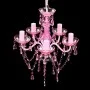 Lámpara de araña de cristal 5 bombillas rosa de vidaXL, Lámparas de araña - Ref: Foro24-240310, Precio: 58,14 €, Descuento: %