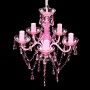 Lámpara de araña de cristal 5 bombillas rosa de vidaXL, Lámparas de araña - Ref: Foro24-240310, Precio: 57,73 €, Descuento: %