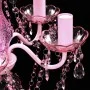 Lámpara de araña de cristal 5 bombillas rosa de vidaXL, Lámparas de araña - Ref: Foro24-240310, Precio: 58,14 €, Descuento: %