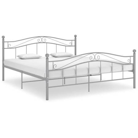 Estructura de cama de metal gris 140x200 cm de vidaXL, Camas y somieres - Ref: Foro24-324999, Precio: 130,39 €, Descuento: %