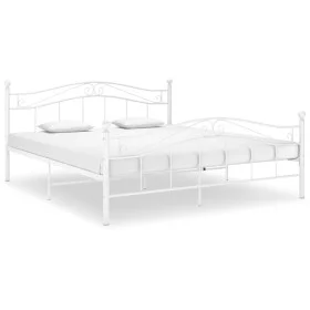 Estructura de cama de metal blanco 200x200 cm de vidaXL, Camas y somieres - Ref: Foro24-325007, Precio: 161,56 €, Descuento: %