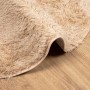 Alfombra peluda de pelo largo NAVARRA beige 160x160cm poliéster en Alfombras | Comprar online en Foru.es