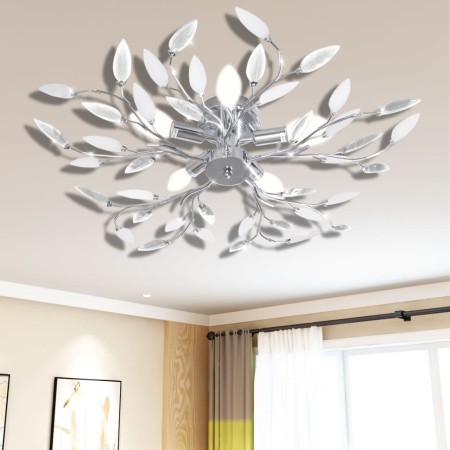 Lámpara de techo brazos de cristal forma hoja 5 bombillas E14 de vidaXL, Apliques de techo - Ref: Foro24-241476, Precio: 75,7...
