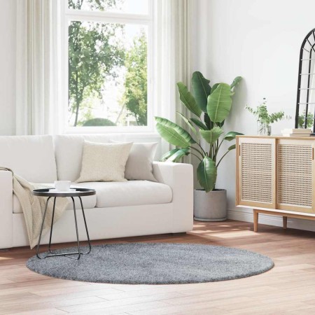 Alfombra de pelo largo NAVARRA gris claro 160x160 cm poliéster en Alfombras | Comprar online en Foru.es