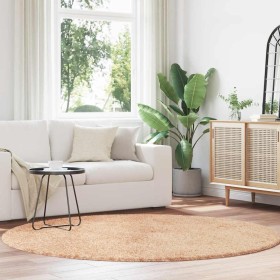 Alfombra peluda de pelo largo NAVARRA beige 200x200cm poliéster en Alfombras | Comprar online en Foru.es