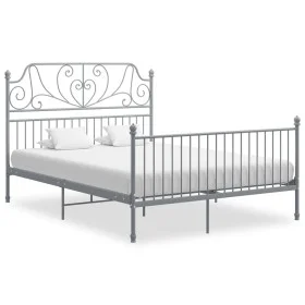 Gray metal bed frame 160x200 cm by vidaXL, Beds and slatted bases - Ref: Foro24-324855, Price: 203,01 €, Discount: %