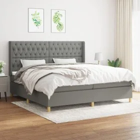 Boxspringbett mit dunkelgrauer Stoffmatratze 200x200 cm von vidaXL, Betten und Lattenroste - Ref: Foro24-3132258, Preis: 648,...