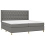 Cama box spring con colchón tela gris oscuro 200x200 cm de vidaXL, Camas y somieres - Ref: Foro24-3132258, Precio: 713,77 €, ...