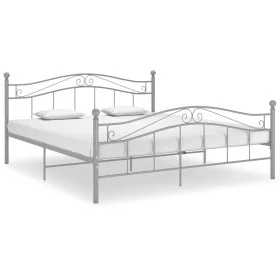 Gray metal bed frame 200x200 cm by vidaXL, Beds and slatted bases - Ref: Foro24-325008, Price: 162,10 €, Discount: %