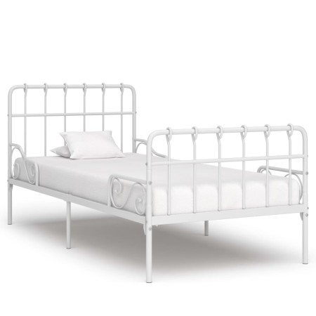 Estructura de cama con base de listones metal blanco 90x200 cm de vidaXL, Camas y somieres - Ref: Foro24-284601, Precio: 117,...