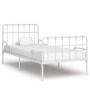 Estructura de cama con base de listones metal blanco 90x200 cm de vidaXL, Camas y somieres - Ref: Foro24-284601, Precio: 117,...