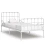 Estructura de cama con base de listones metal blanco 90x200 cm de vidaXL, Camas y somieres - Ref: Foro24-284601, Precio: 115,...