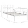 Estructura de cama con base de listones metal blanco 90x200 cm de vidaXL, Camas y somieres - Ref: Foro24-284601, Precio: 115,...