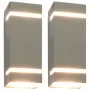 Lámparas de pared de exterior 2 uds 35 W plateado semicircular de vidaXL, Iluminación de exterior - Ref: Foro24-45651, Precio...