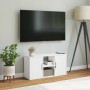 Mueble de TV ODDA madera maciza de pino blanco 79x24x40 cm en Muebles TV | Comprar online en Foru.es