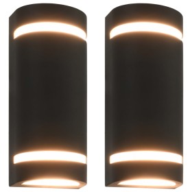 Lámparas de pared de exterior 2 uds 35 W negro semicircular de vidaXL, Iluminación de exterior - Ref: Foro24-45649, Precio: 5...