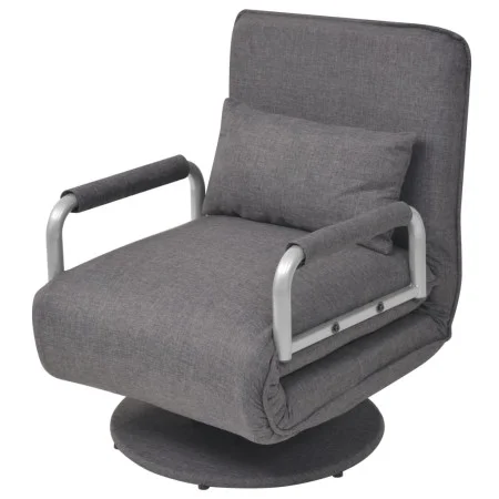 Silla giratoria y sofá cama tela gris oscuro de vidaXL, Sillones - Ref: Foro24-244667, Precio: 274,52 €, Descuento: %