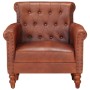 Sillón de cuero auténtico de cabra marrón oscuro de vidaXL, Sillones - Ref: Foro24-288287, Precio: 393,47 €, Descuento: %