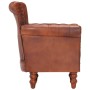 Sillón de cuero auténtico de cabra marrón oscuro de vidaXL, Sillones - Ref: Foro24-288287, Precio: 393,47 €, Descuento: %