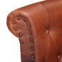 Sillón de cuero auténtico de cabra marrón oscuro de vidaXL, Sillones - Ref: Foro24-288287, Precio: 393,47 €, Descuento: %