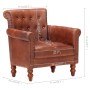 Sillón de cuero auténtico de cabra marrón oscuro de vidaXL, Sillones - Ref: Foro24-288287, Precio: 393,47 €, Descuento: %