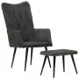 Vintage black canvas wing chair with footrest by vidaXL, Armchairs - Ref: Foro24-339670, Price: 83,47 €, Discount: %