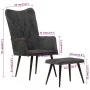 Vintage black canvas wing chair with footrest by vidaXL, Armchairs - Ref: Foro24-339670, Price: 83,47 €, Discount: %