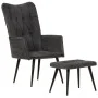 Vintage black canvas wing chair with footrest by vidaXL, Armchairs - Ref: Foro24-339670, Price: 83,47 €, Discount: %