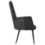 Sillón orejero cuero auténtico negro y gris de vidaXL, Sillones - Ref: Foro24-339662, Precio: 85,64 €, Descuento: %